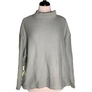 Madewell Light Sage Green Ribbed Mockneck L/S Pullover Sweater w/ Pockets XL